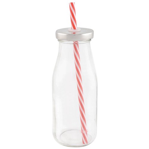 Drinking bottle with straw M