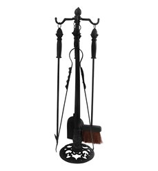 Fire place toolstand + 4 pieces black